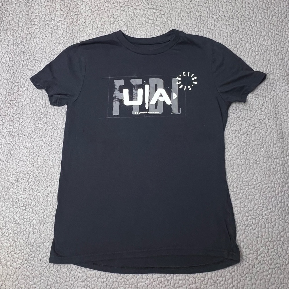 Under Armour Black And White Graphic Print Short Sleeve T Shirt Little Boys SZ M